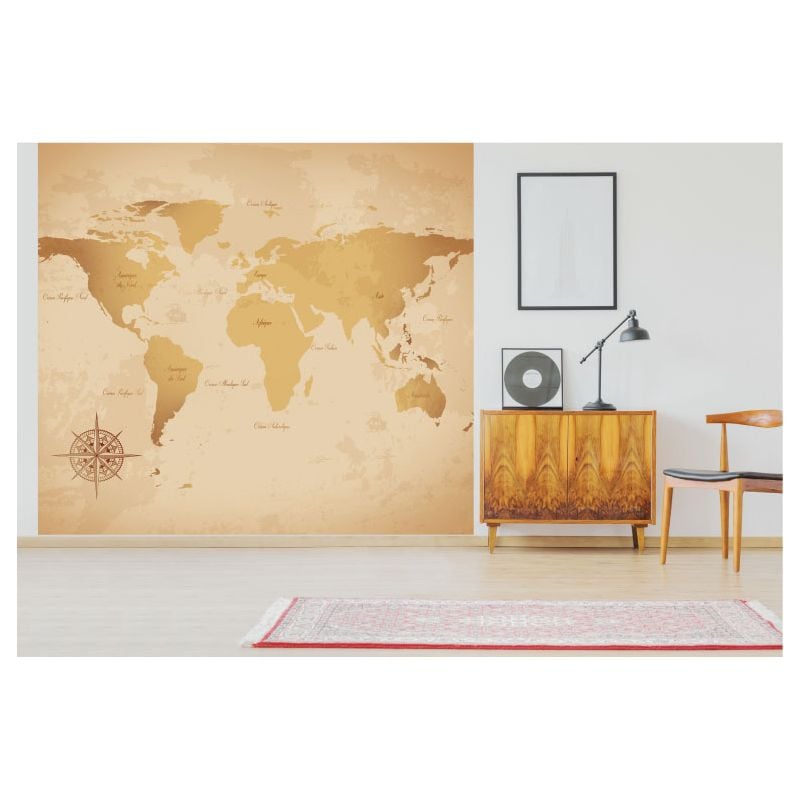 Scenolia Papier Peint Map Monde Vintage