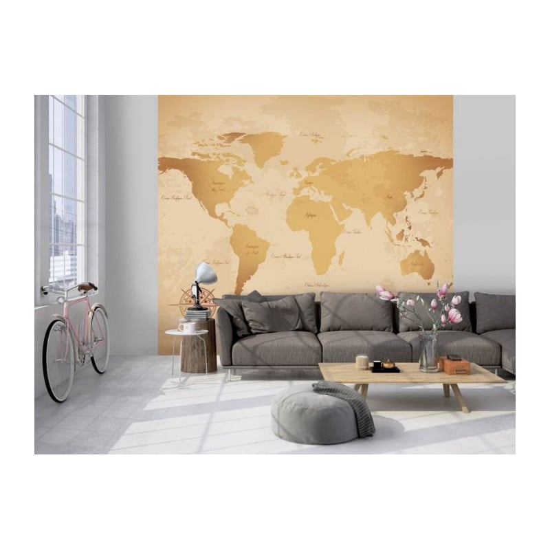 scenolia Papier peint map monde vintage