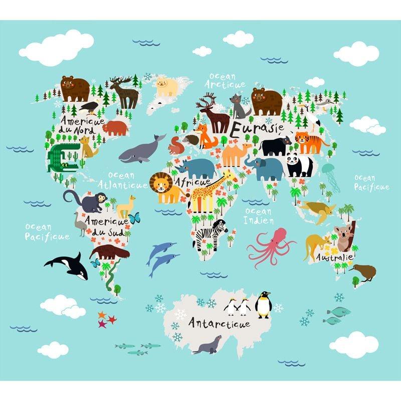 Scenolia Papier Peint Monde Illustré Pour Enfants