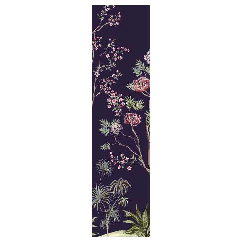 scenolia Papier peint roses sur fond noir