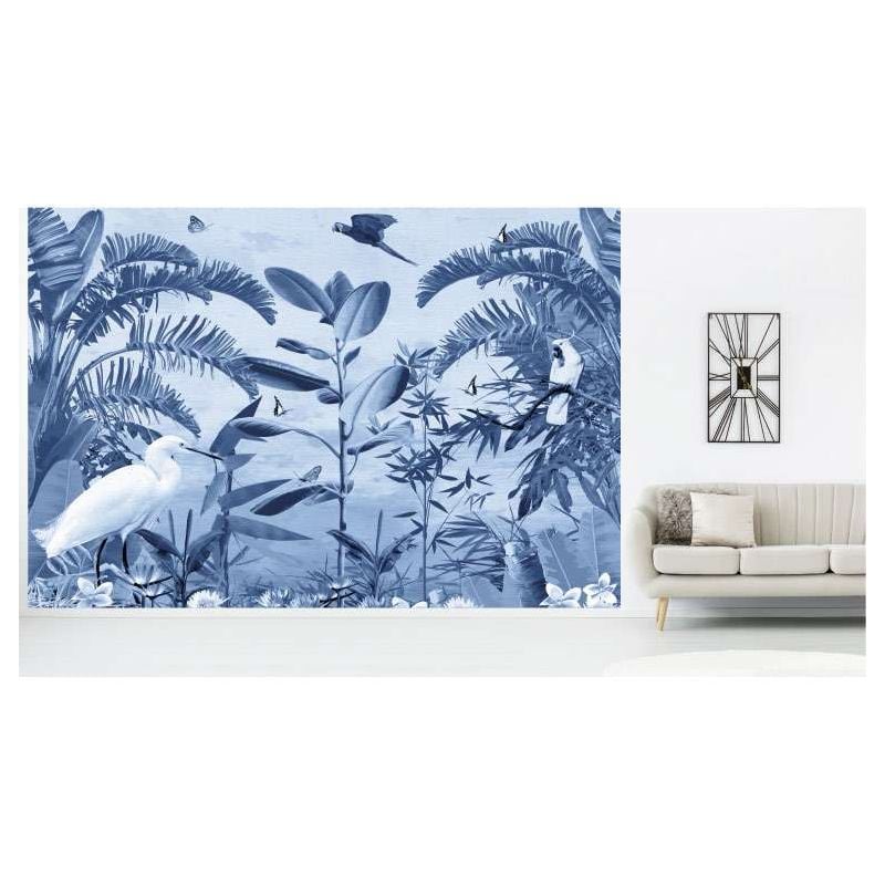 Scenolia Tapisserie Murale De Jungle Bleu Tendance