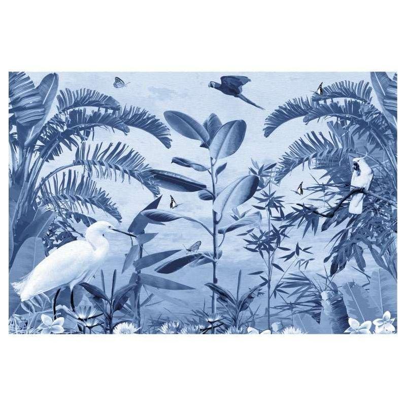 scenolia Tapisserie murale de jungle bleu tendance