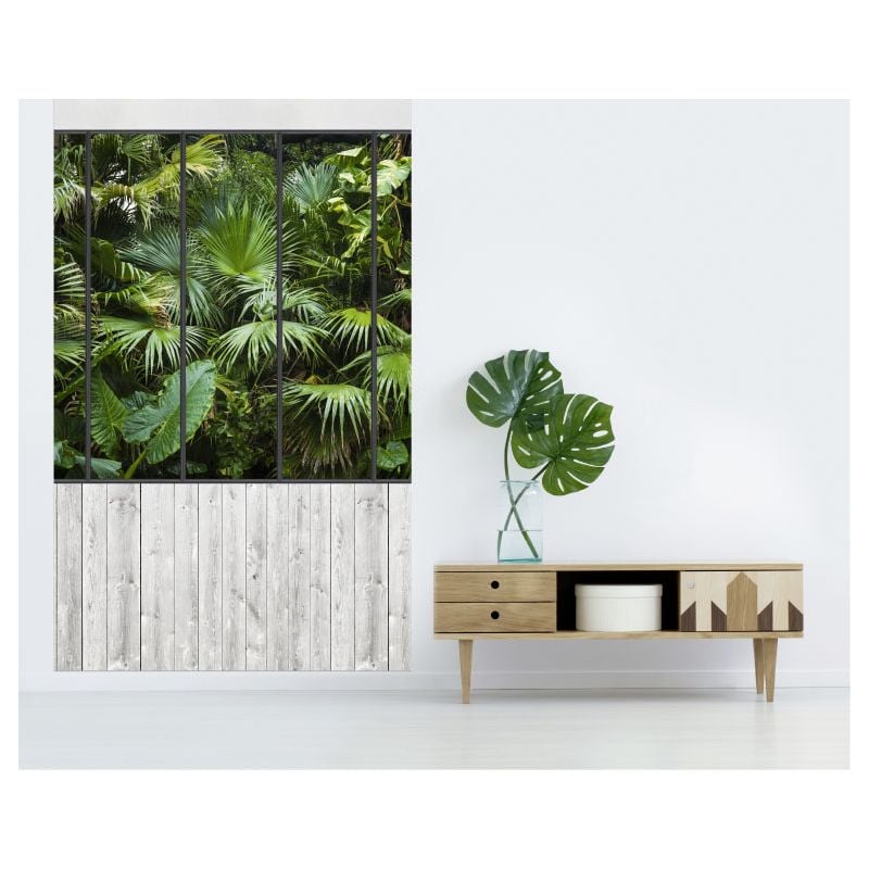 Scenolia Tapisserie Trompe L'oeil Verrière Et Bois