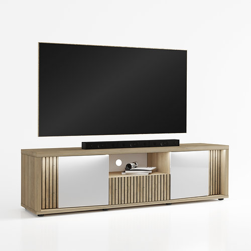 Sciae MEUBLE TV 2P 1N 1T N°06 Avec LED - 2 DOORS 1 DRW TV STAND N°06 With LED