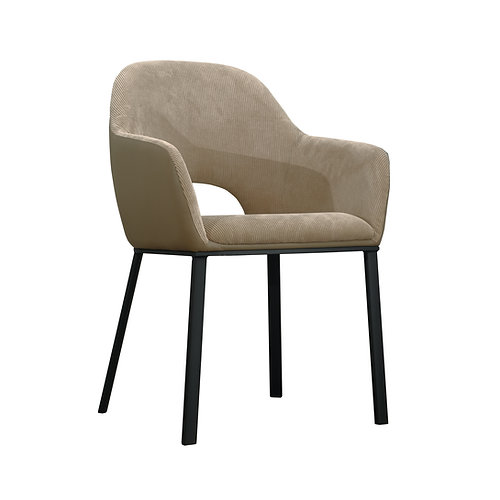sciae Chaise-fauteuil taupe tissu côtelé N°11