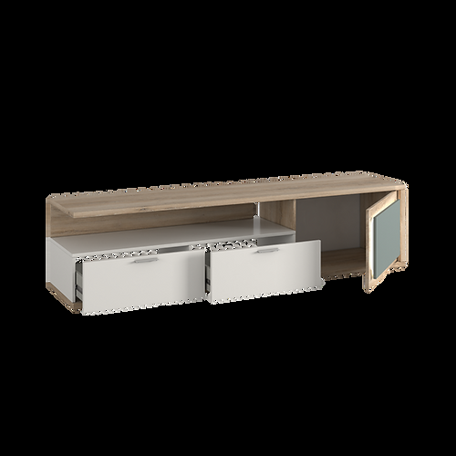 Sciae MEUBLE TV 1 PORTE 2 TIROIRS N°06 Avec LED