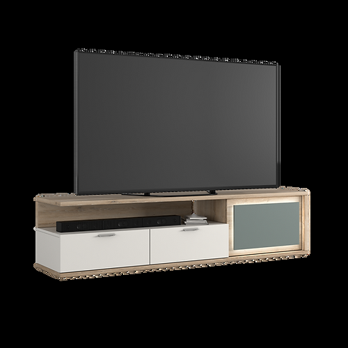 Sciae MEUBLE TV 1 PORTE 2 TIROIRS N°06 Avec LED
