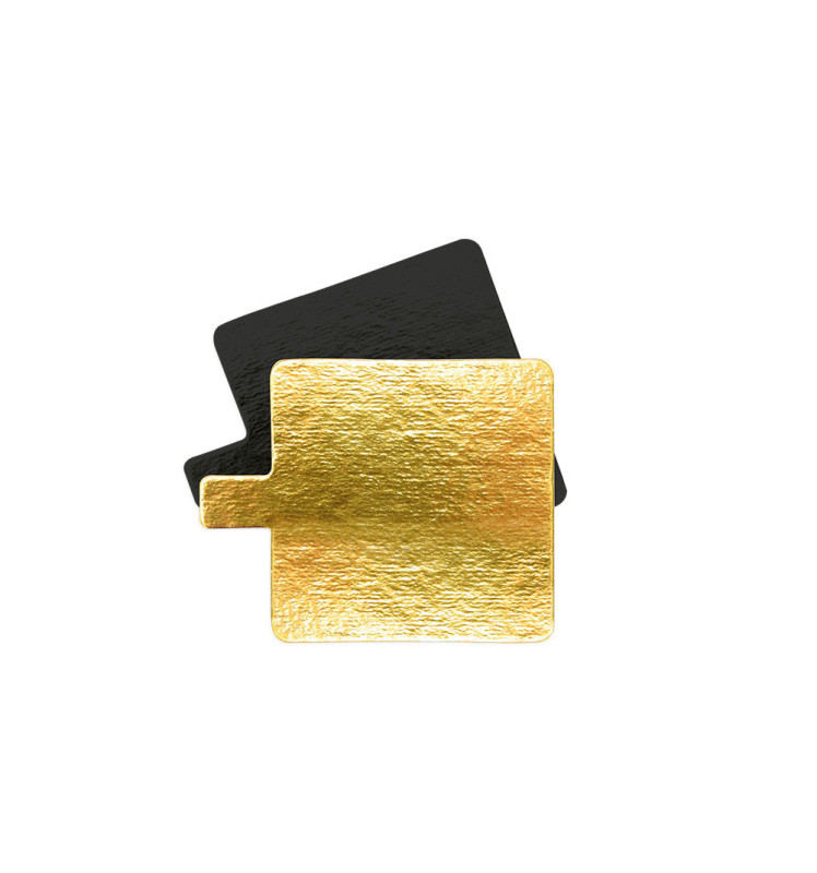 Scrapcooking 10 Supports Gâteaux Individuels Carrés Or/noir 8 Cm