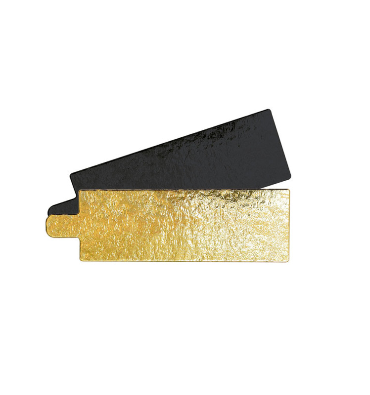 Scrapcooking 10 Supports Gâteaux Individuels Rectangles Or/noir 4 5x13 Cm
