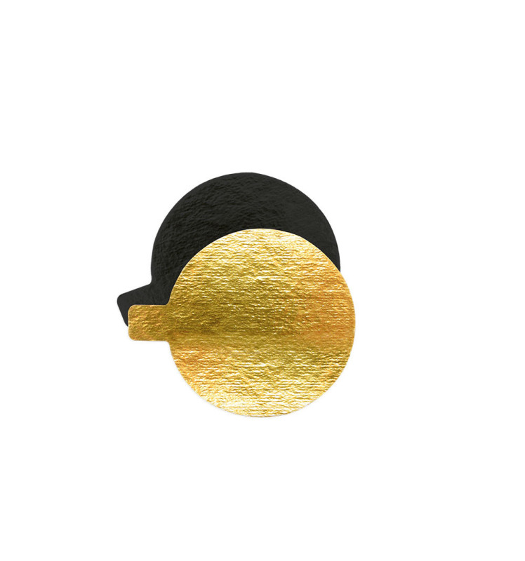 Scrapcooking 10 Supports Gâteaux Individuels Ronds Or/noir 8 Cm