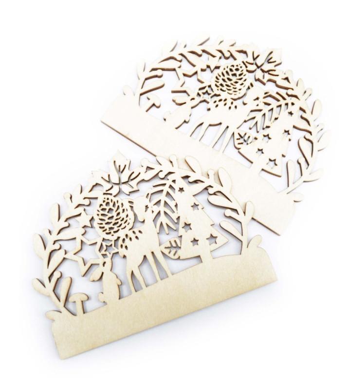 scrapcooking 2 embouts de bûche bois forêt enchantée