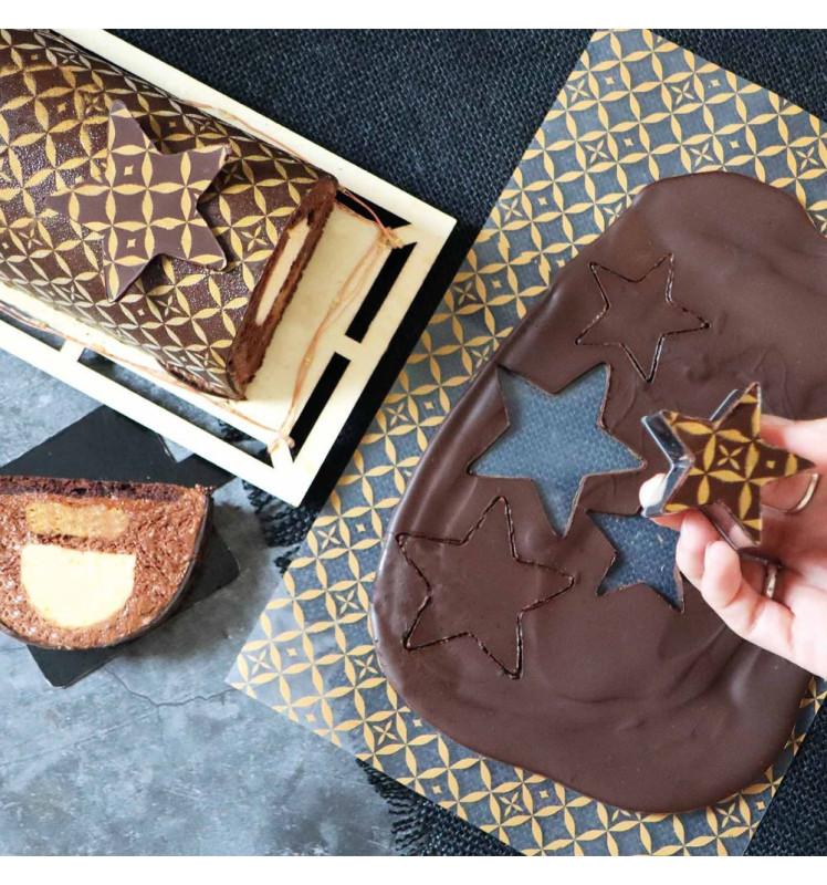 Scrapcooking 2 Feuilles Transfert Pour Bûche - Motif Couture