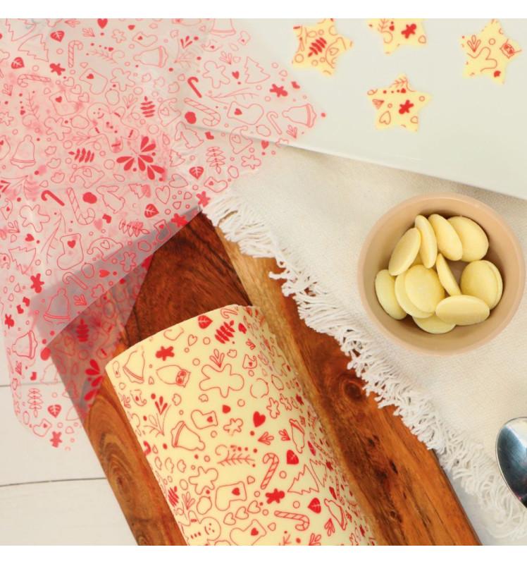 Scrapcooking 2 Feuilles Transfert Pour Bûche - Motif Noël