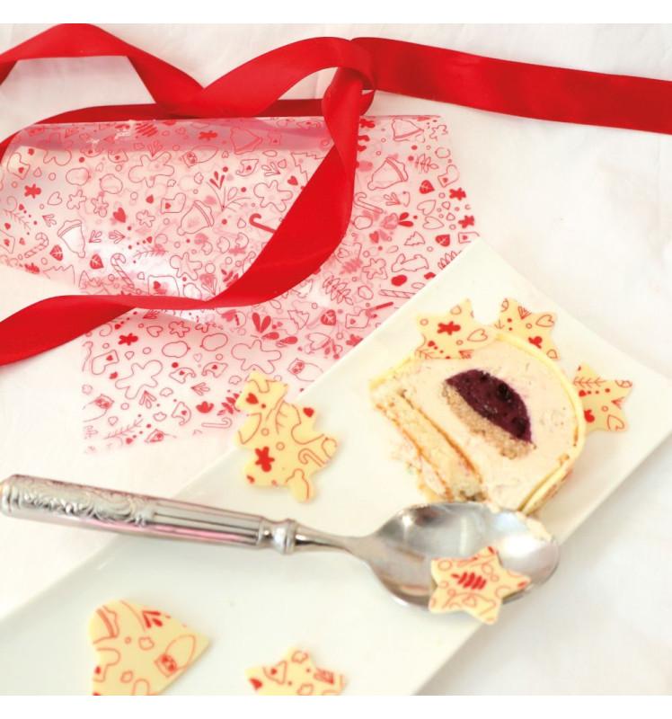 Scrapcooking 2 Feuilles Transfert Pour Bûche - Motif Noël