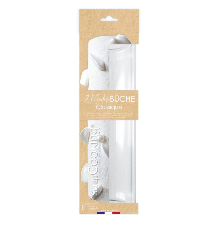 scrapcooking 2 moules pour bûche traditionnelle 30 cm
