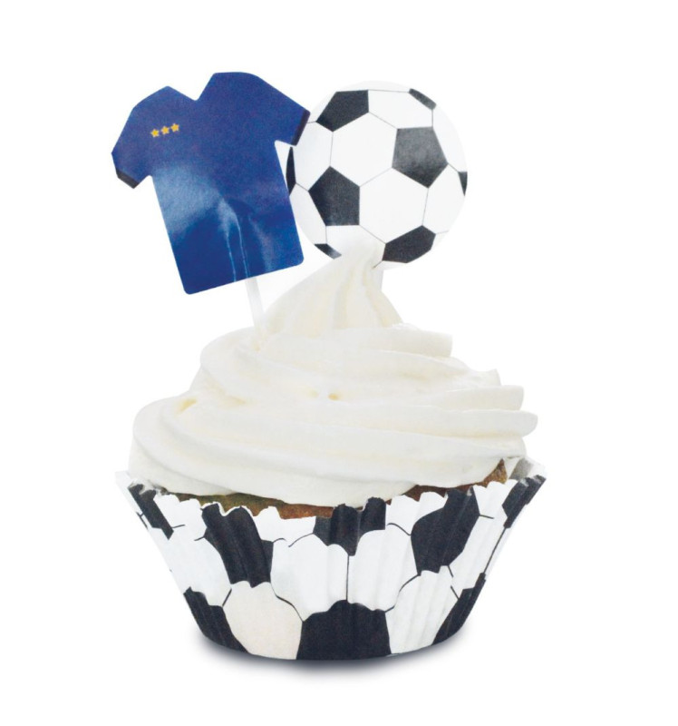 Scrapcooking 24 Caissettes + 24 Cake Toppers Football
