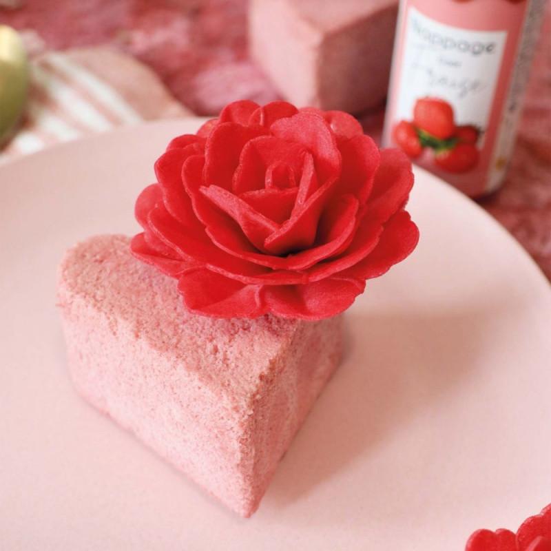 Scrapcooking 3 Roses Royales Rouges En Azyme Pour La Décoration De Gâteaux