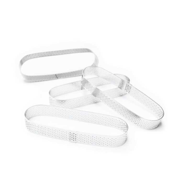 Scrapcooking 4 Cercles à Tartelettes Perforés Ovales 15 X 4 Cm