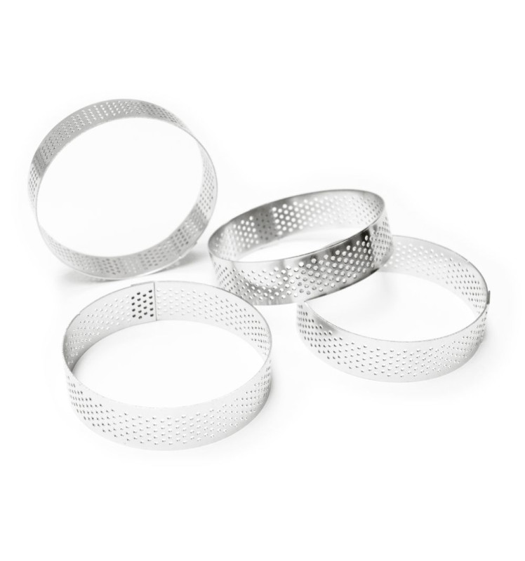 Scrapcooking 4 Cercles à Tartelettes Perforés Ronds 8 Cm