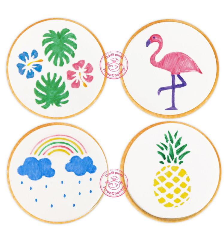 Scrapcooking 4 Feutres Alimentaires Jaune Vert Rose Bleu