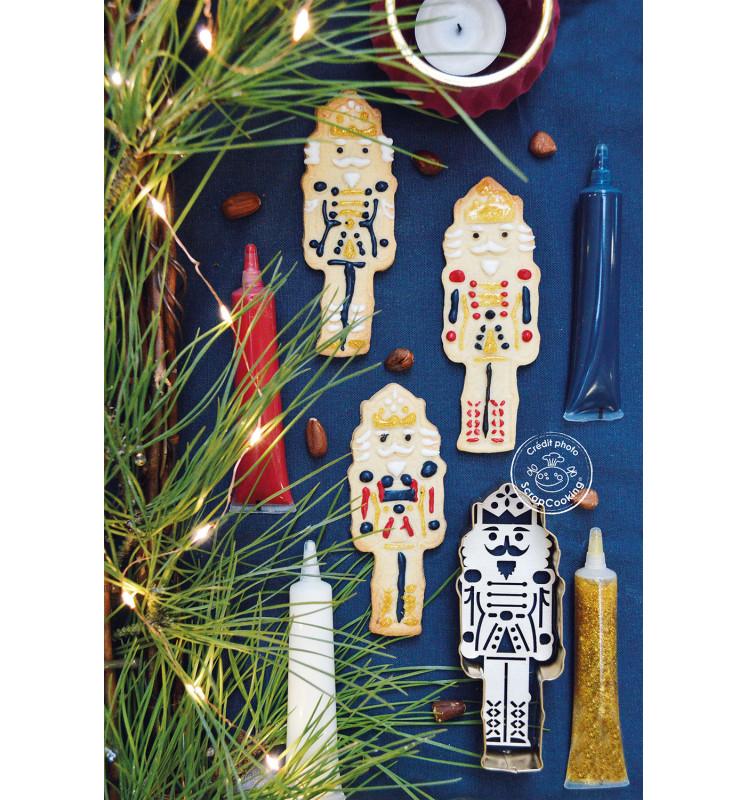 Scrapcooking 4 Stylos Déco Pailletés Noir Rouge Argenté Et Doré