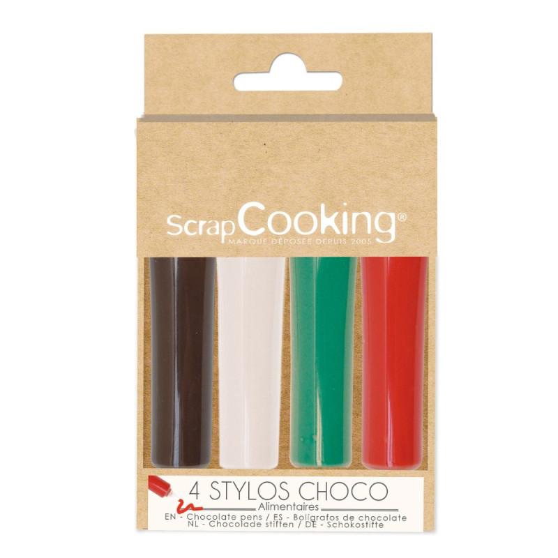 Scrapcooking 4 Stylos Goût Choco Rouge Blanc Vert Choco