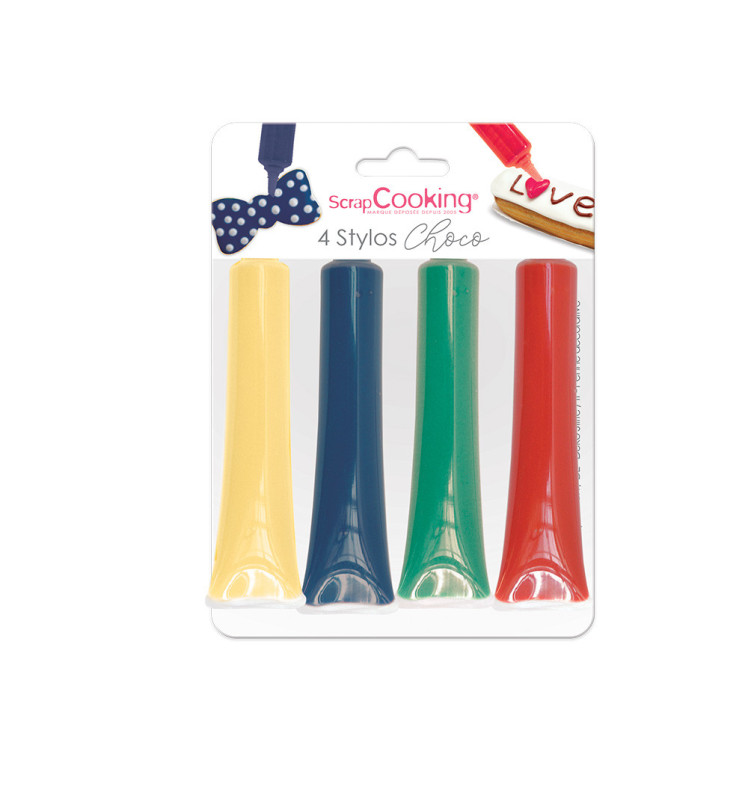 scrapcooking 4 stylos goût choco rouge bleu jaune vert
