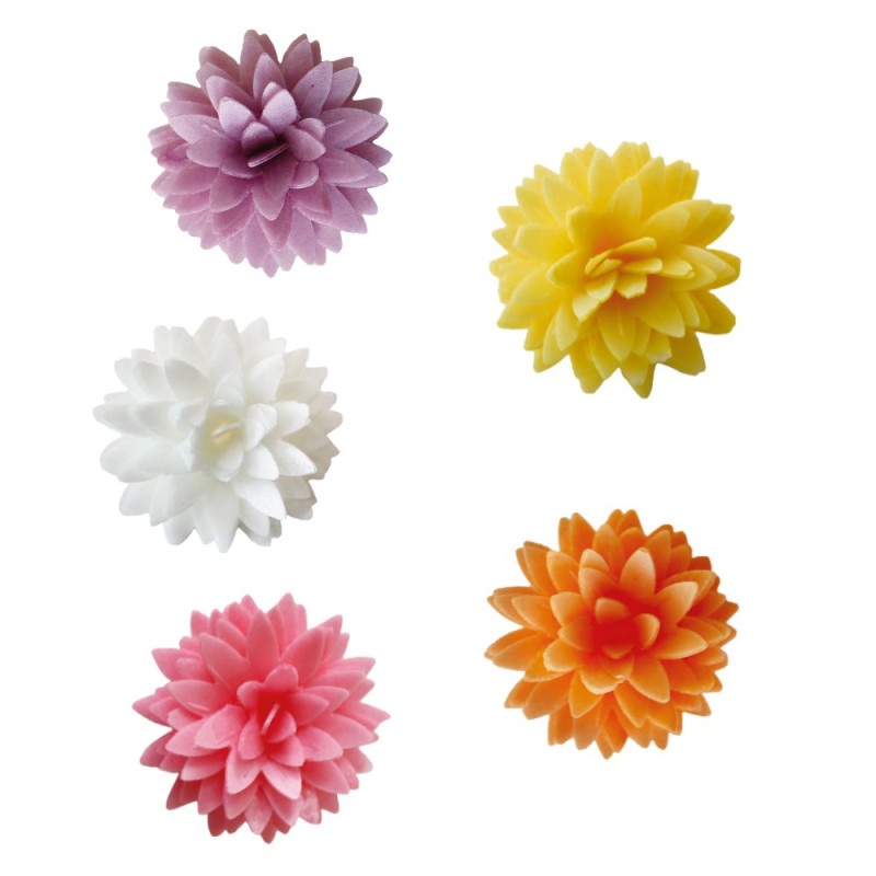 Scrapcooking 5 Dahlias Assortis En Azyme Pour Décorer Vos Gâteaux