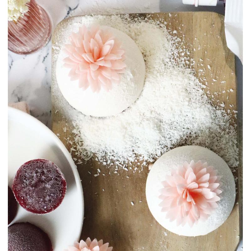 Scrapcooking 5 Dahlias En Azyme Blanc Et Rose Pastel Pour Déco De Gâteaux