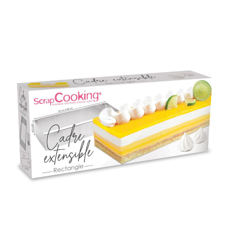 scrapcooking Cadre pâtissier rectangle extensible inox