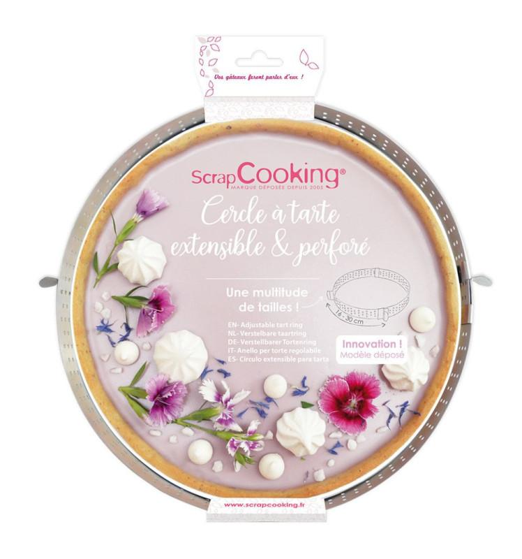 scrapcooking Cercle à tarte perforé extensible inox