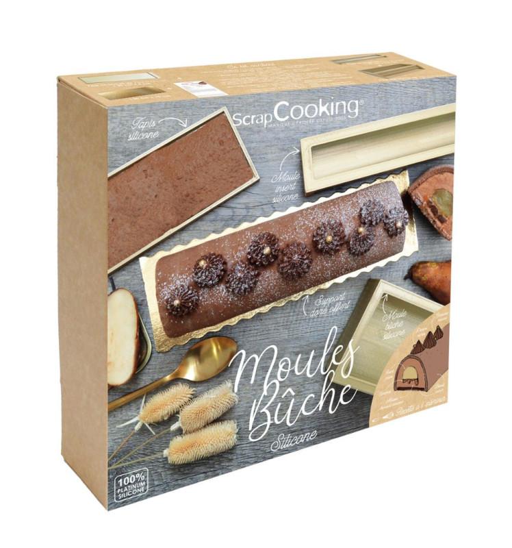 scrapcooking Coffret 3 moules silicone bûche (moule insert semelle)