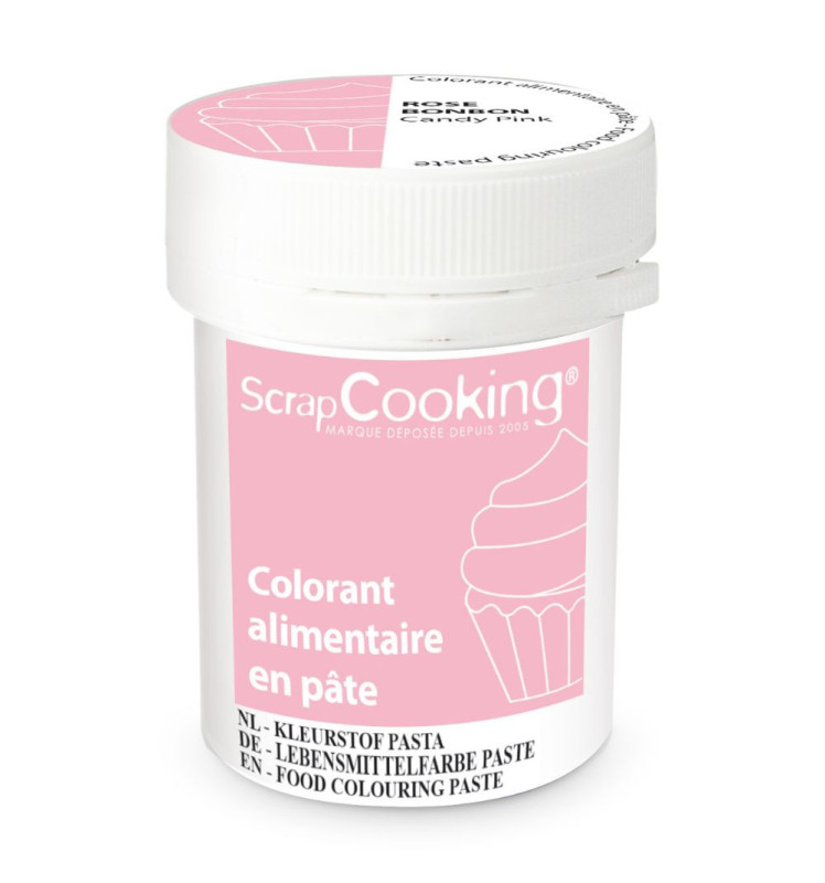 scrapcooking Colorant alimentaire en pâte rose bonbon 20g