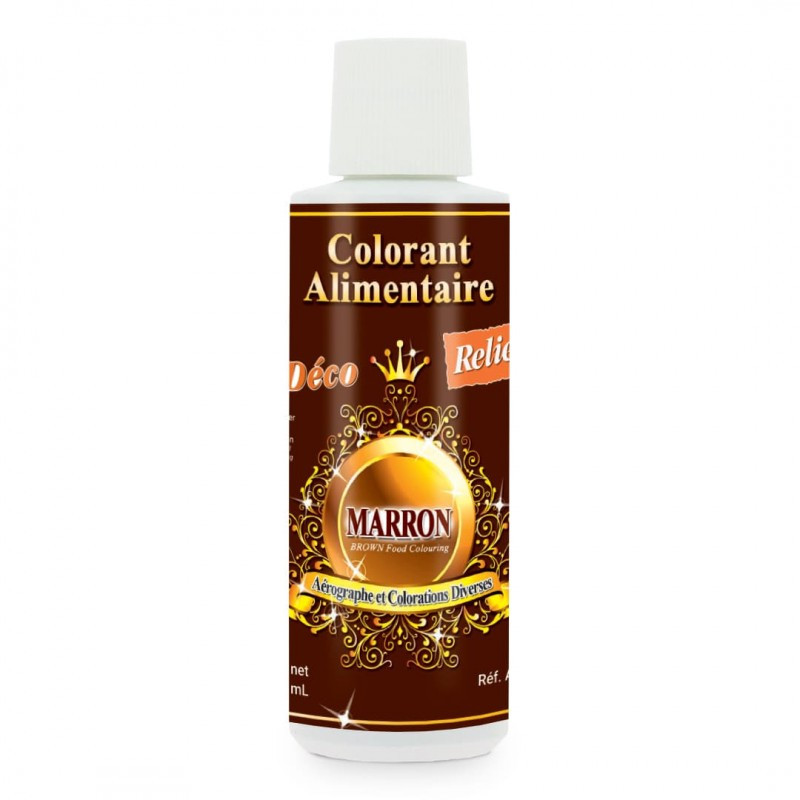 scrapcooking Colorant alimentaire hydrosoluble marron professionnel - 125 ml