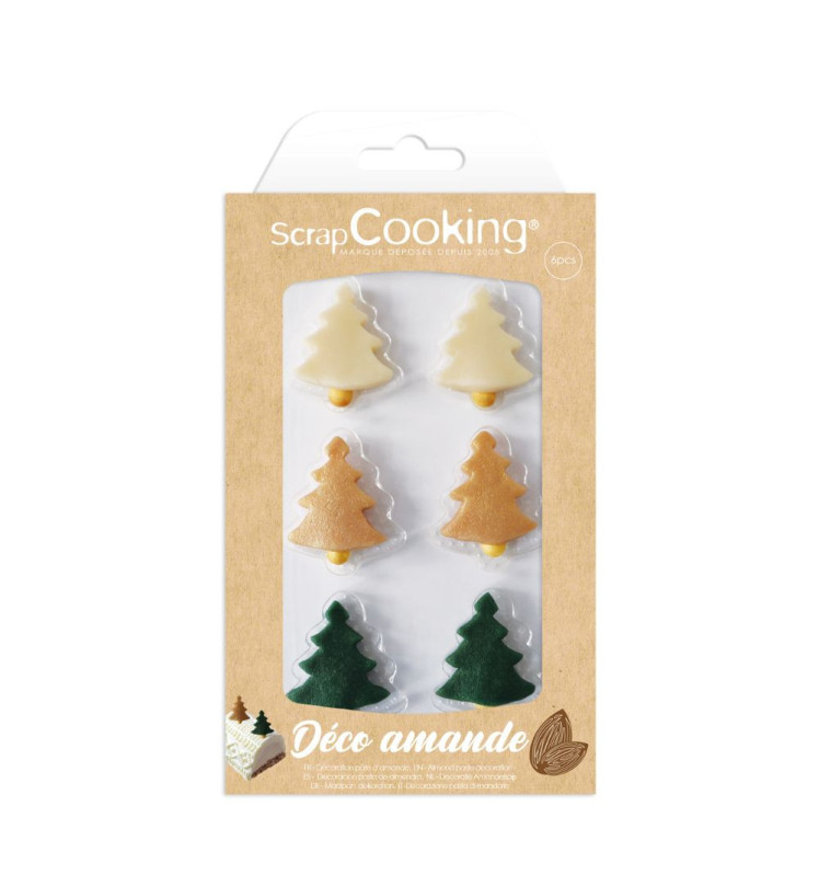 scrapcooking Décorations sapins de Noël en pâte d'amande