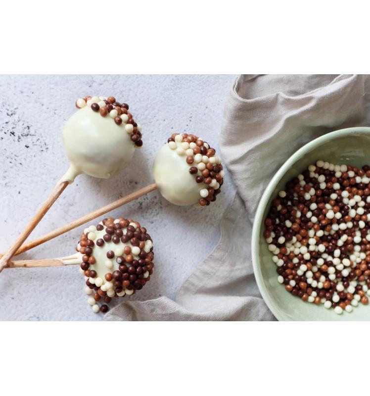 Scrapcooking Décors Mini Perles Chocolat Noir Lait Blanc 50g