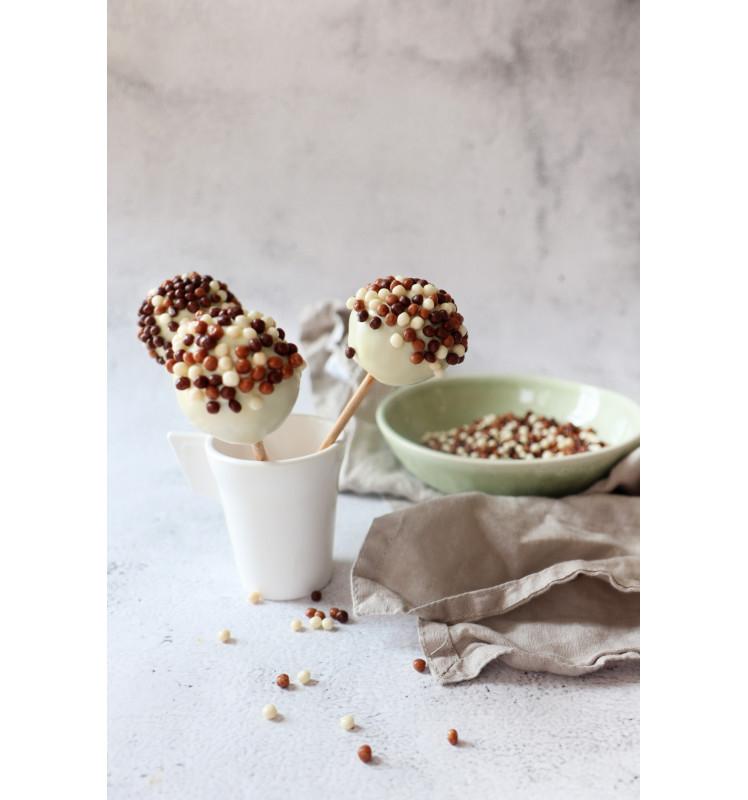 Scrapcooking Décors Mini Perles Chocolat Noir Lait Blanc 50g