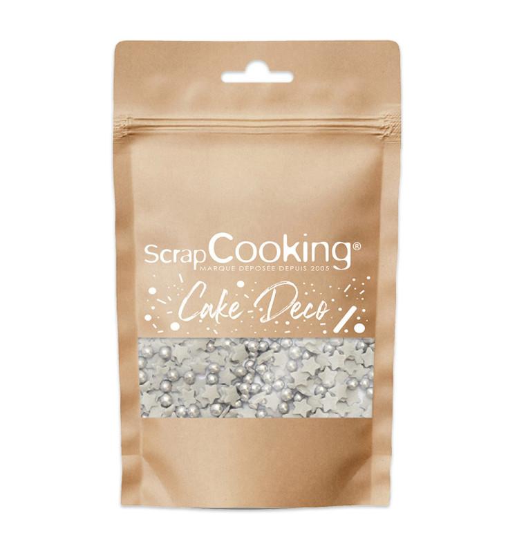 Scrapcooking Décors Sucrés étoiles/perles Argentées 55g