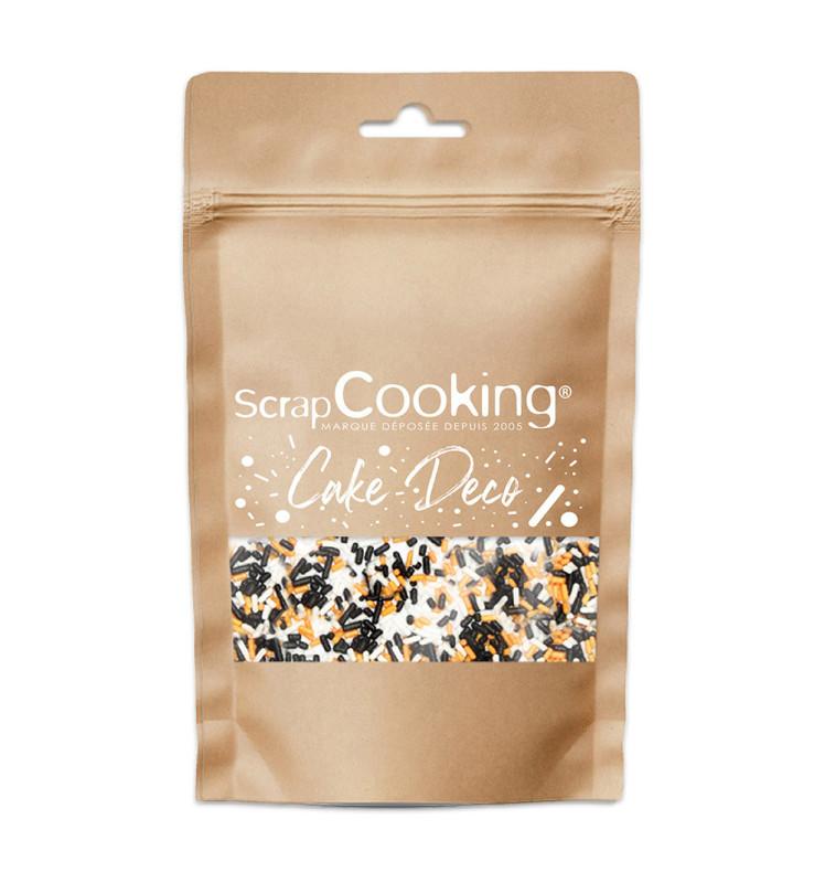 Scrapcooking Décors Sucrés Vermicelles Orange/noir/blanc 80g