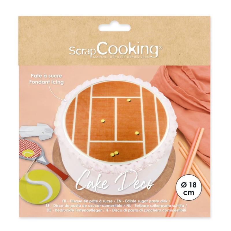 scrapcooking Disque pâte à sucre gâteau terrain de tennis 18 cm