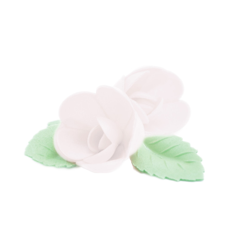 Scrapcooking Fleurs Azyme Roses Blanches/feuilles Vertes
