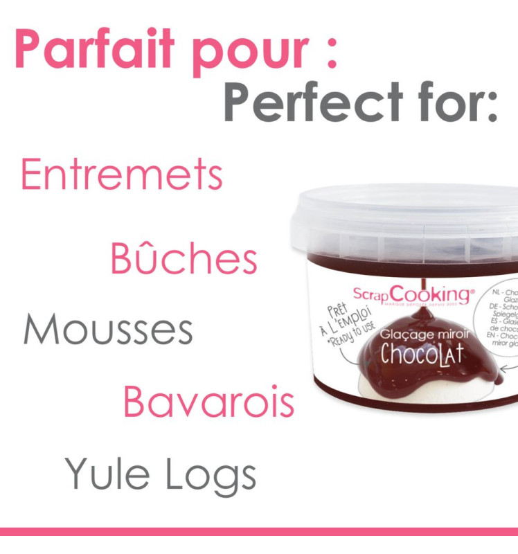 Scrapcooking Glaçage Miroir Prêt à L'emploi Chocolat 300g