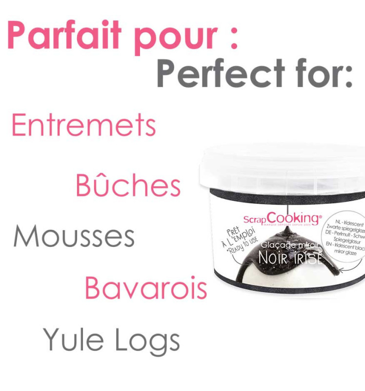 Scrapcooking Glaçage Miroir Prêt à L'emploi Noir Irisé 300g