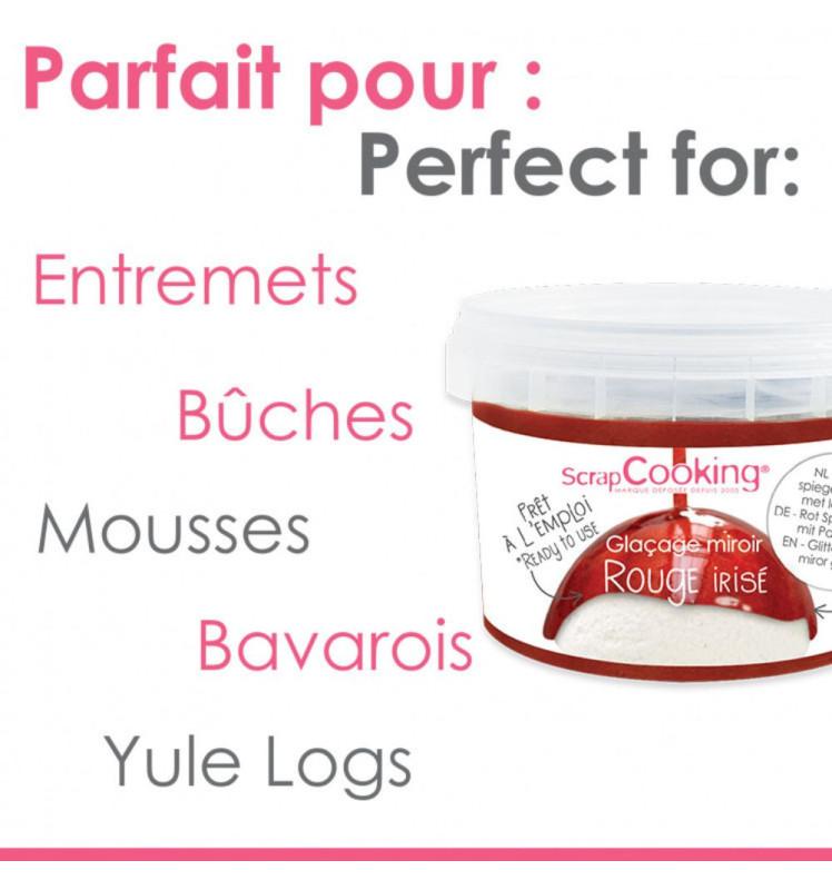 Scrapcooking Glaçage Miroir Prêt à L'emploi Rouge Irisé 300g