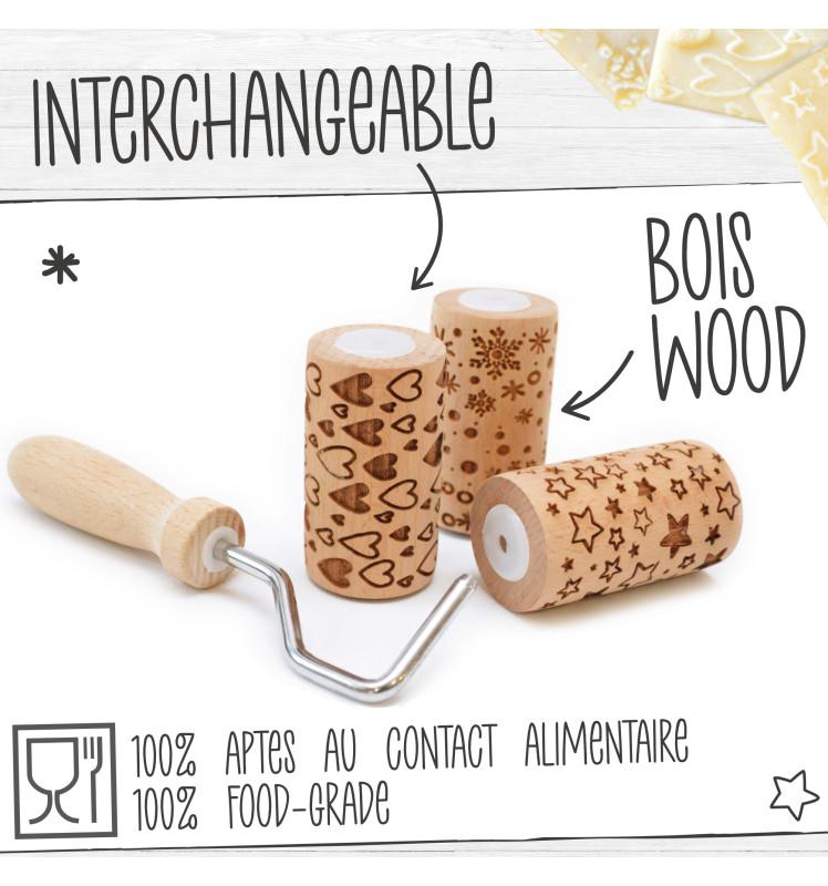 Scrapcooking Handle For Mini Embossing Wooden Roller