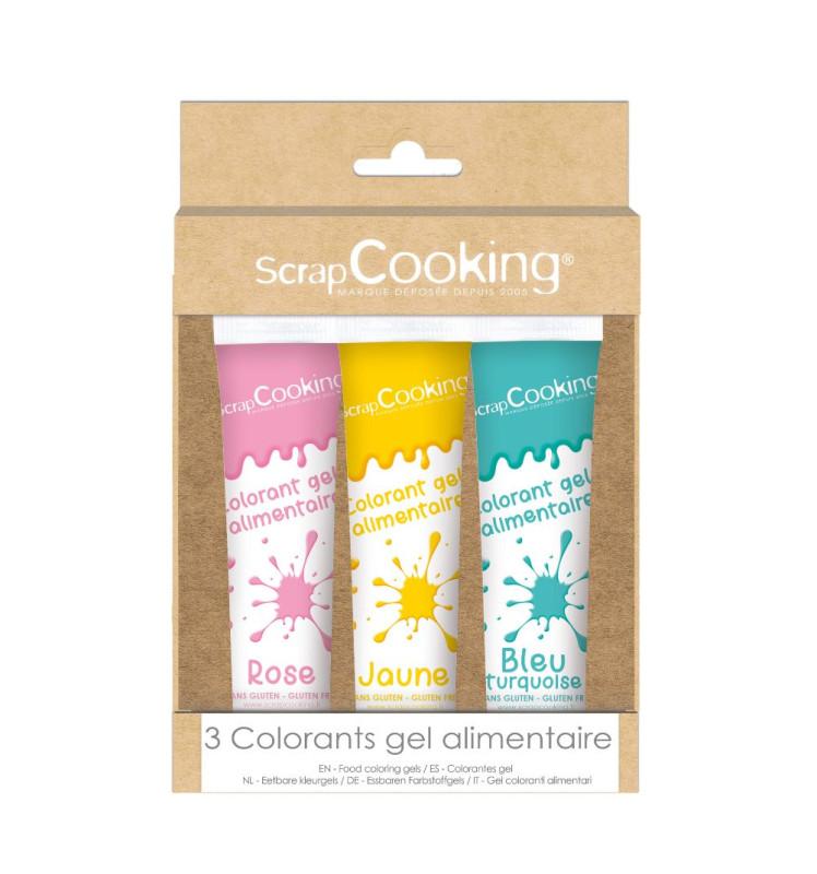 Scrapcooking Lot Color'gels X3 Jaune/ Rose/ Turquoise