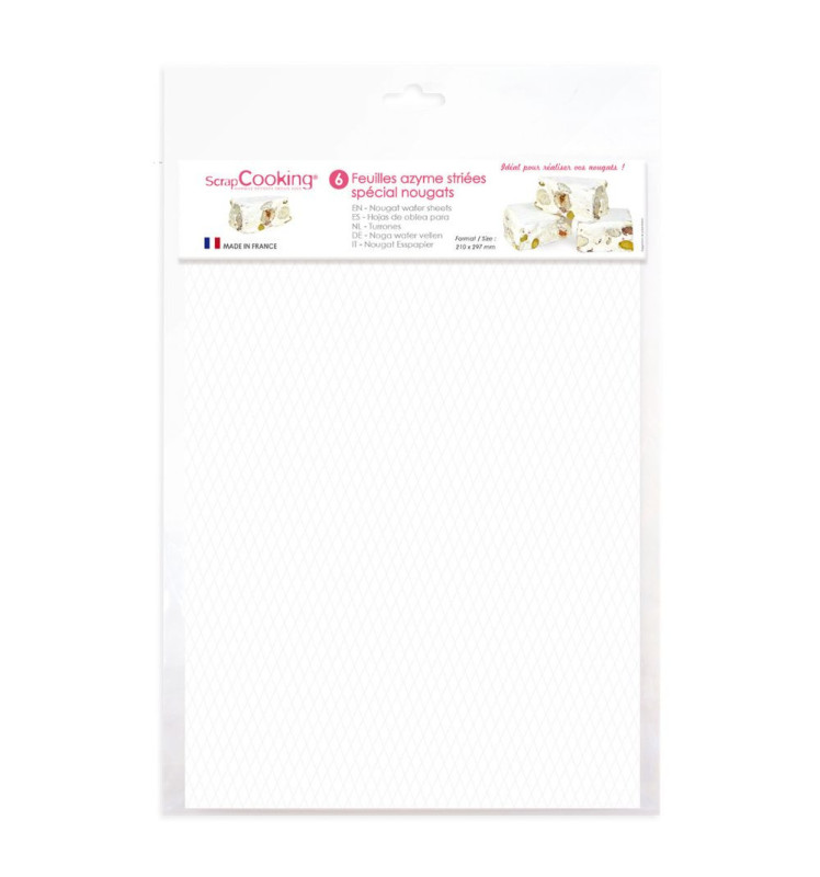 scrapcooking Lot de 6 feuilles azyme striées spécial nougat