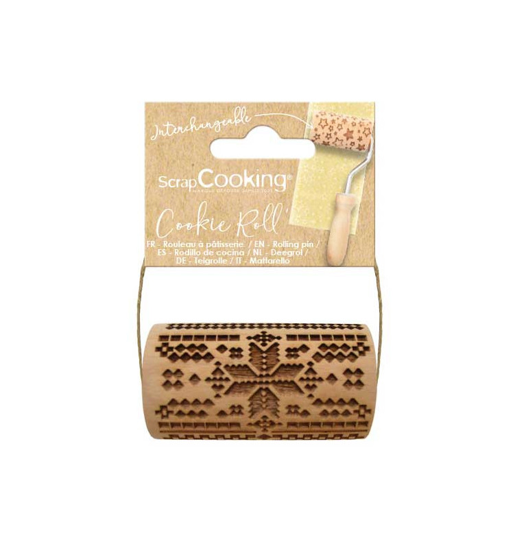 scrapcooking Mini embossing wooden roller Embroidery