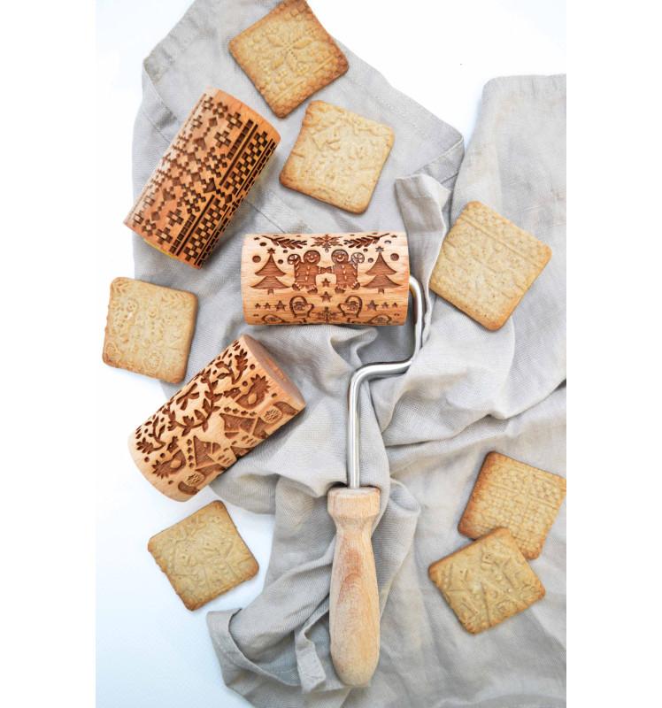 Scrapcooking Mini Embossing Wooden Roller Gingerbread Man
