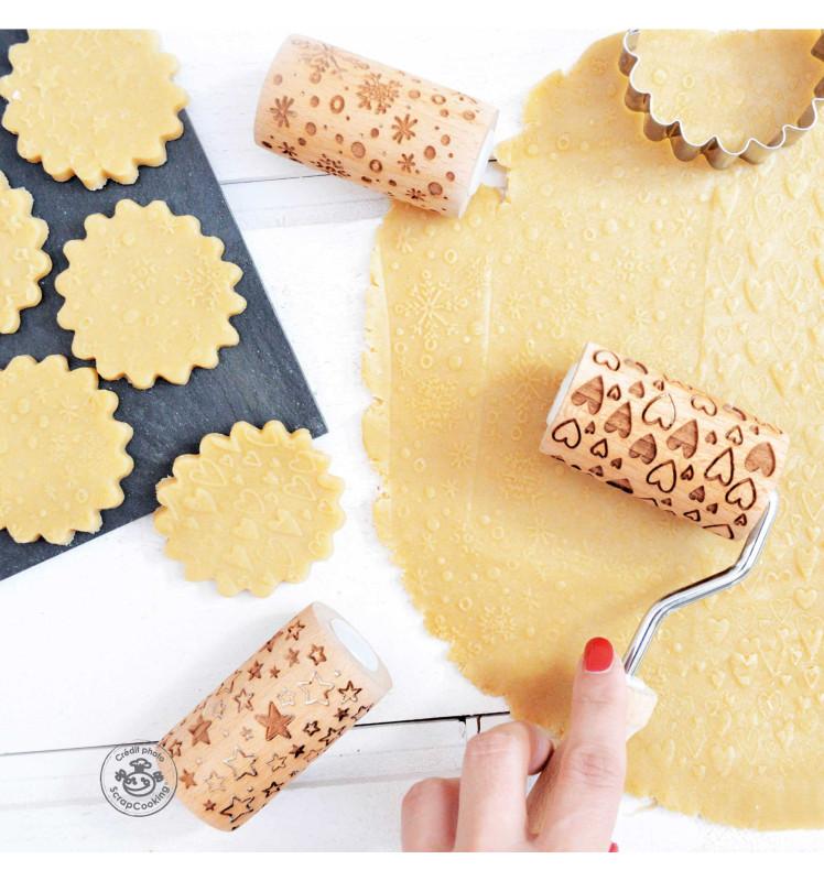 Scrapcooking Mini Embossing Wooden Roller Snowflake